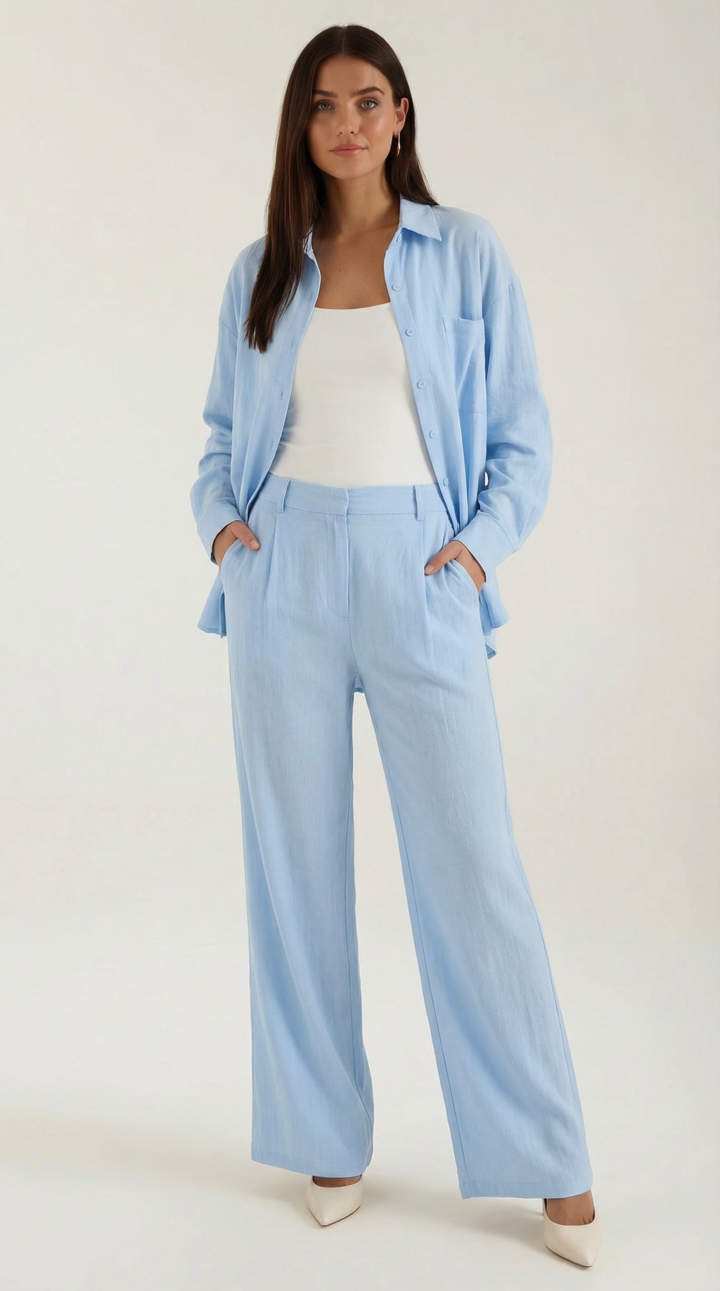 Amber Hemd- & Hosen-Set mit Knopfleiste