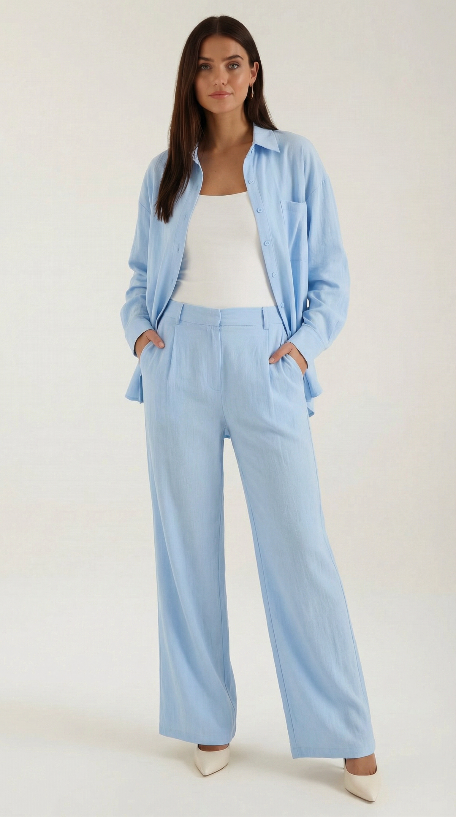 Amber Hemd- & Hosen-Set mit Knopfleiste