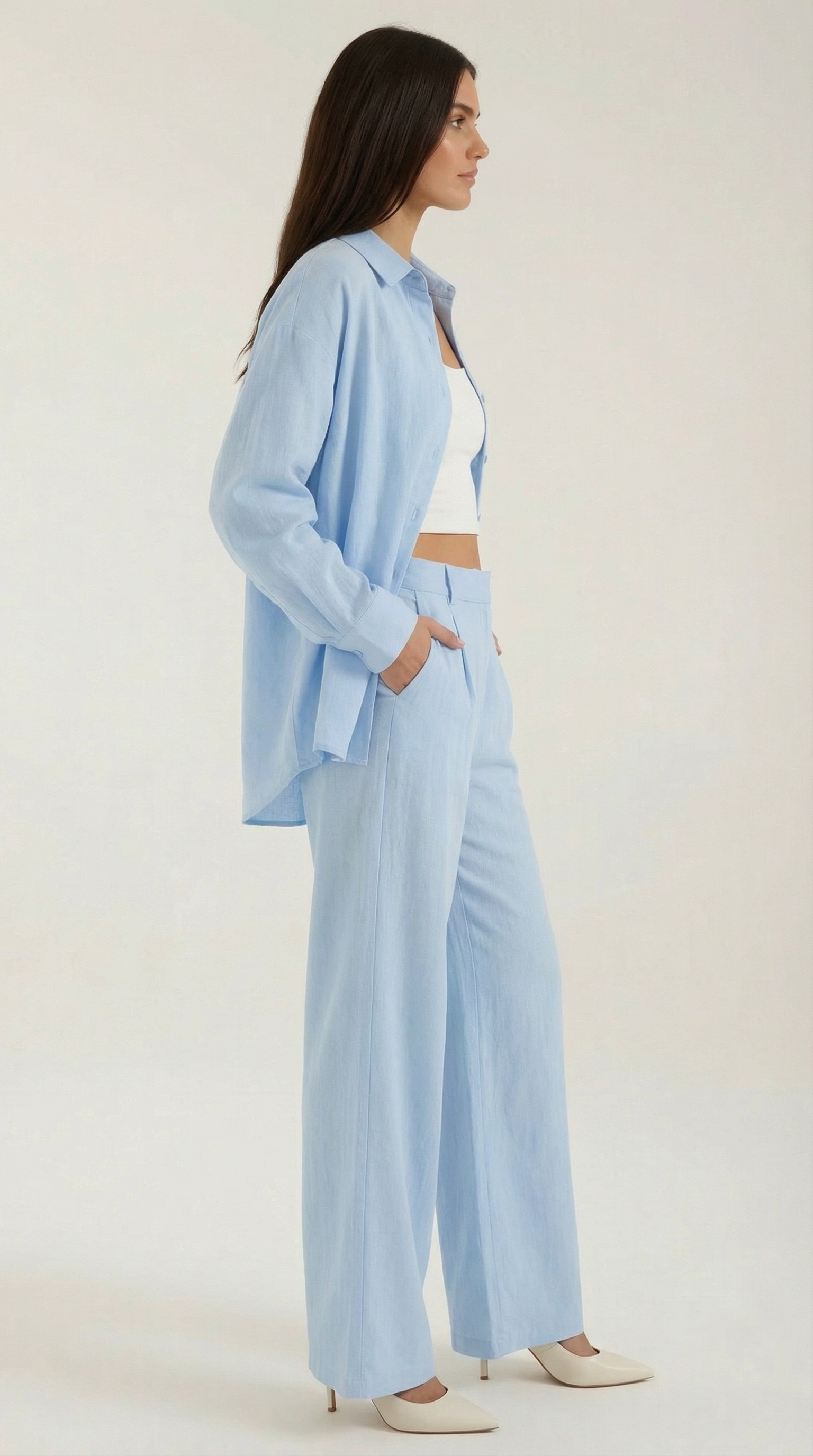 Amber Hemd- & Hosen-Set mit Knopfleiste